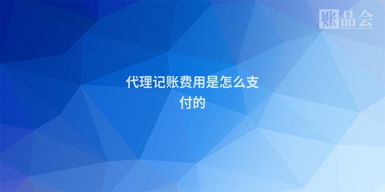 代理记账费用是怎么支付的