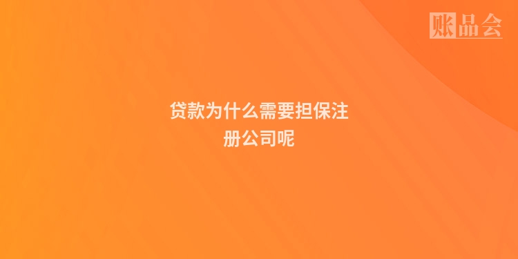 贷款为什么需要担保注册公司呢