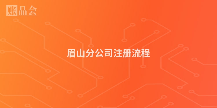 眉山分公司注册流程