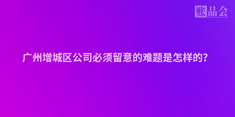 广州增城区公司必须留意的难题是怎样的？
