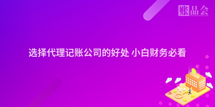 选择代理记账公司的好处 小白财务必看